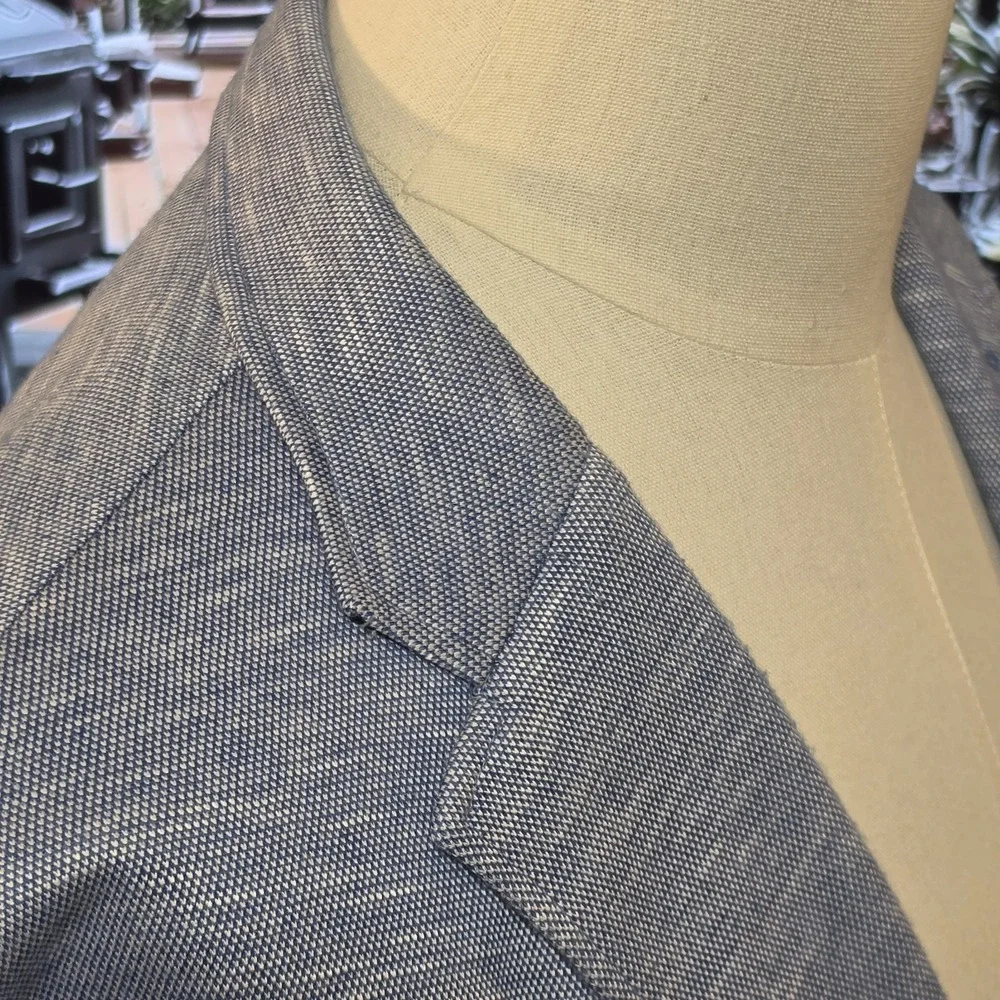 7 DOWNIE ST Mens 56L (fits like a 56S / 3XL) Blue Jacket Blazer Sport Coat